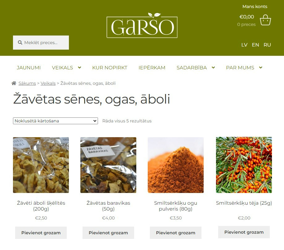 garsso.lv sākumlapa